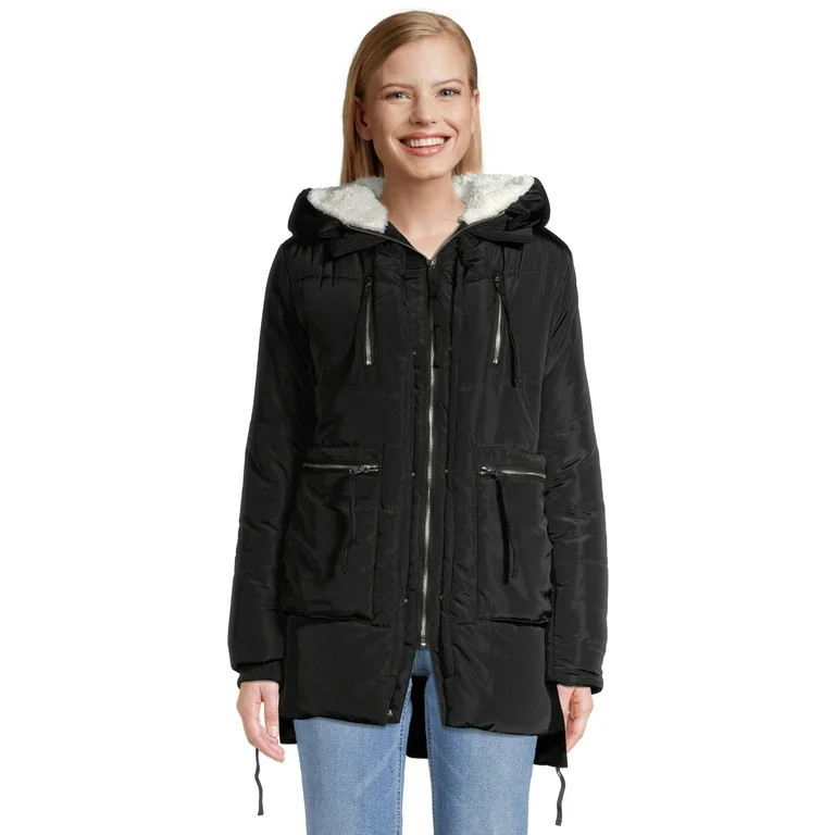 Jason Maxwell Women's Long Sleeve Side Zip Puffer Coat | Walmart (US)