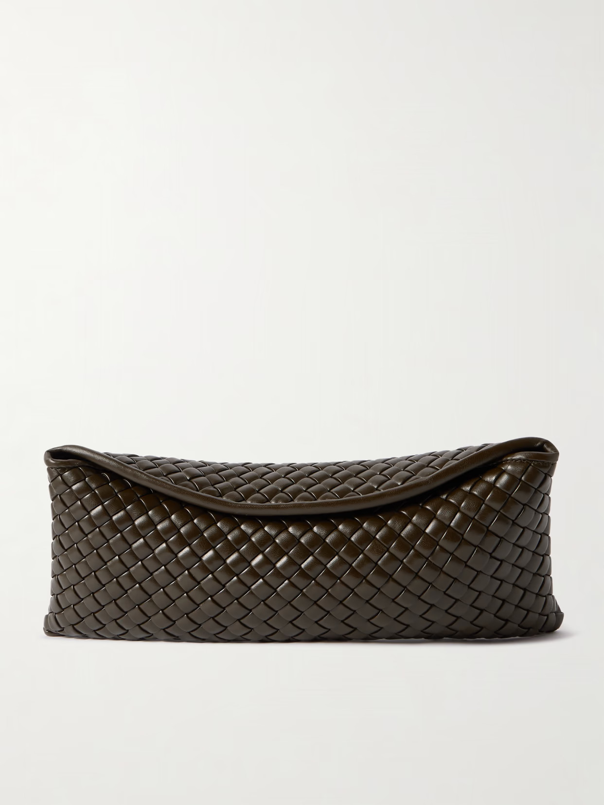 Bottega Veneta - Intrecciato Leather Pouch - Green | NET-A-PORTER (US)