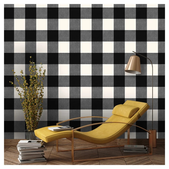 Devine Color Buffalo Plaid Peel & Stick Wallpaper -Black and Lightning | Target