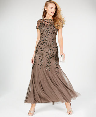 Adrianna Papel Women's Floral-Beaded Gown | Macy's