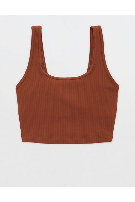 OFFLINE by Aerie Ribbed Square Neck Longline Sports Bra | Aerie