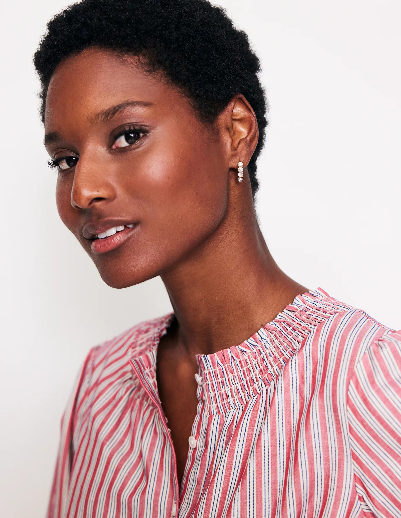 Jewelled Huggie Earrings - Clear | Boden US | Boden (US)