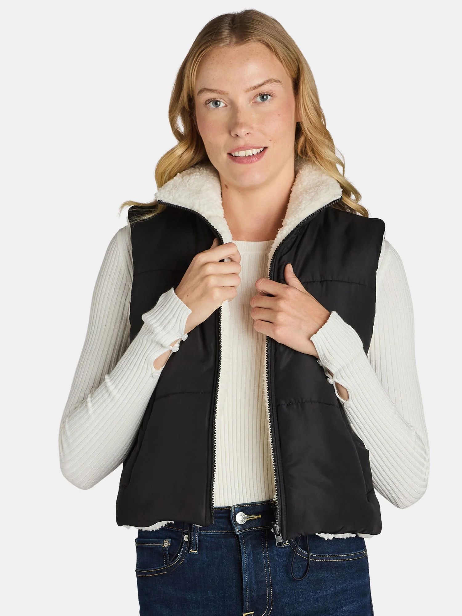 No Boundaries Reversible Vest, Women's | Walmart (US)