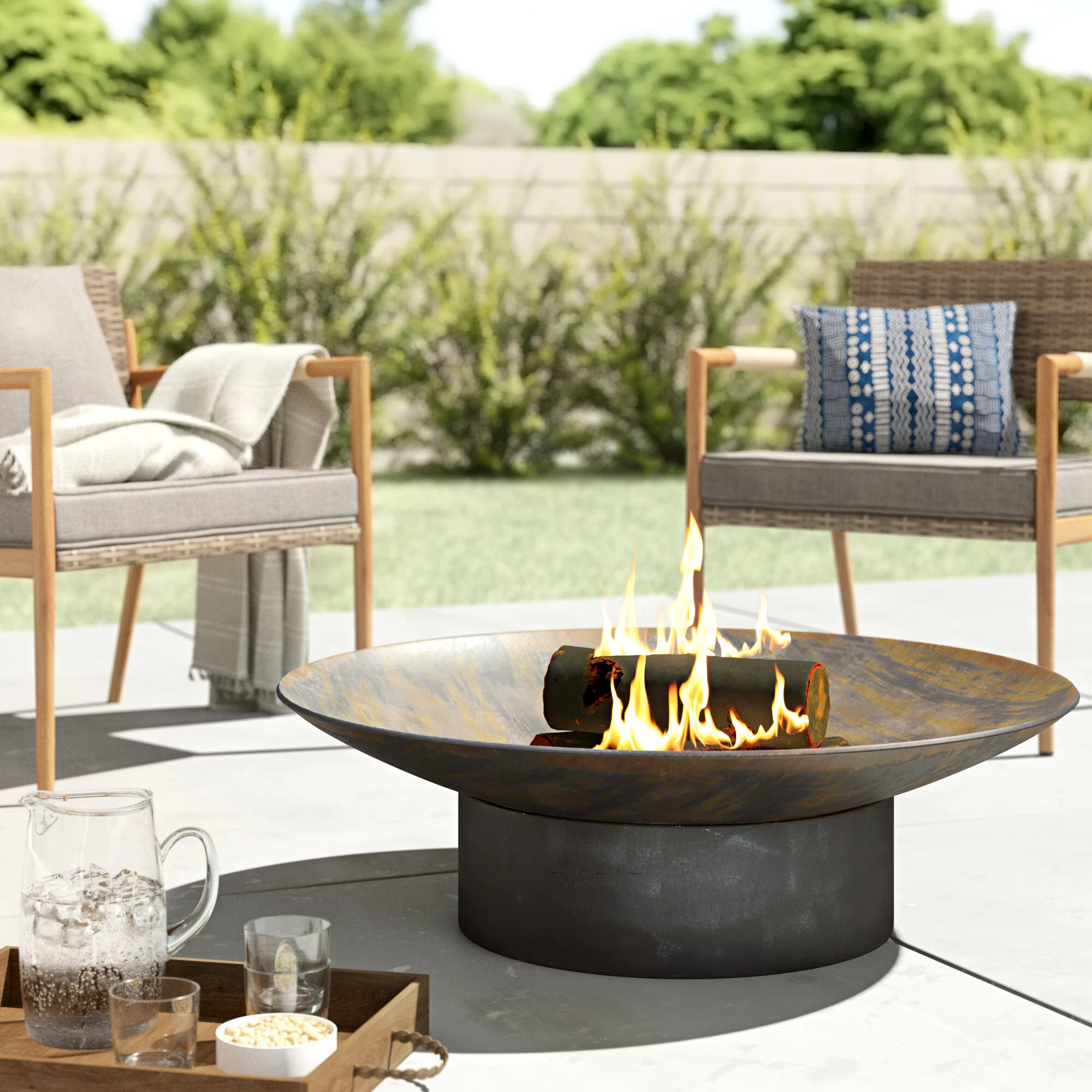 Hartlepool Round Steel Wood Burning Fire Pit | Wayfair North America