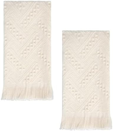 Luxury Decorative Hand Towels Bathroom: 2 Packs 14X30 100% Cotton Turkish Absorbent Soft Face Tow... | Amazon (US)