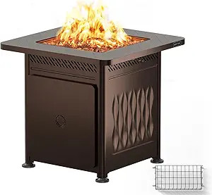 East Oak 28" Upgraded Outdoor Propane Fire Pit Table | 52,000 BTU Gas Fire Pit Table for Outside ... | Amazon (US)