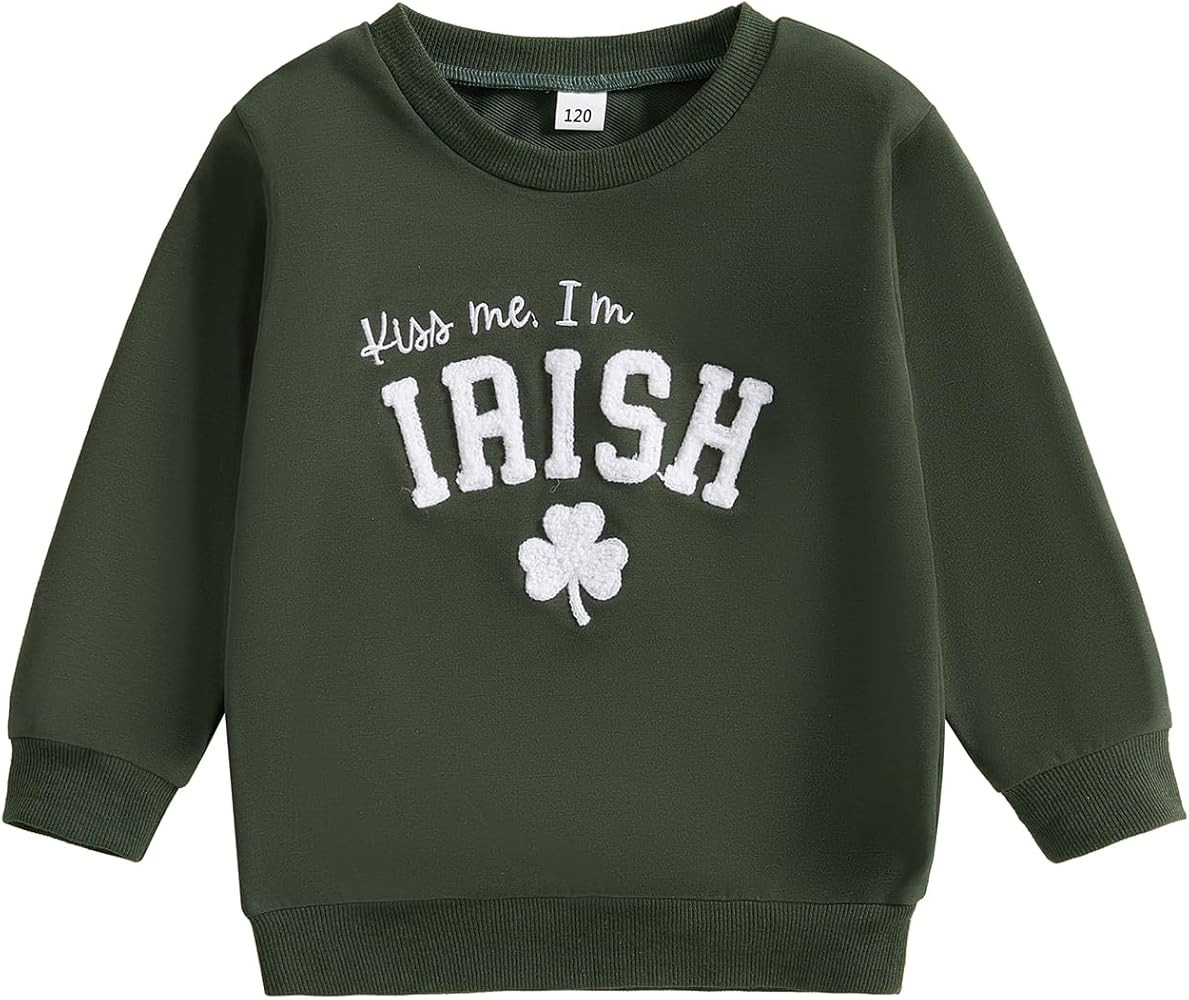 St Patricks Day Baby Girl Boy Outfit Crewneck Sweatshirt Long Sleeve St Patricks Day Shirt Sweate... | Amazon (US)