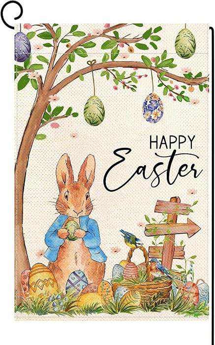 Baccessor Bunny Easter Garden Flag Eggs Floral 12.5 x 18 Inch Small Easter Yard Flag for Outside ... | Amazon (US)