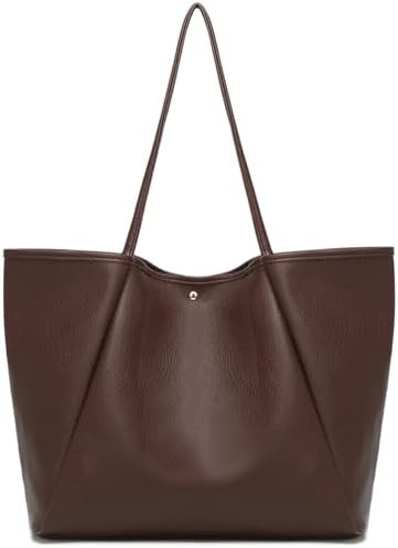 Dreubea Large Leather Tote Bag for Women - Big Work Bag, Spacious Minimalist Handbag, Tote Handba... | Amazon (US)