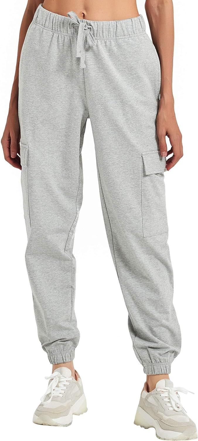 PULI Women's Loose Cargo Sweatpants Pockets Sporty Gym Athletic Fit Jogger Pants Yoga Lounge Trou... | Amazon (US)