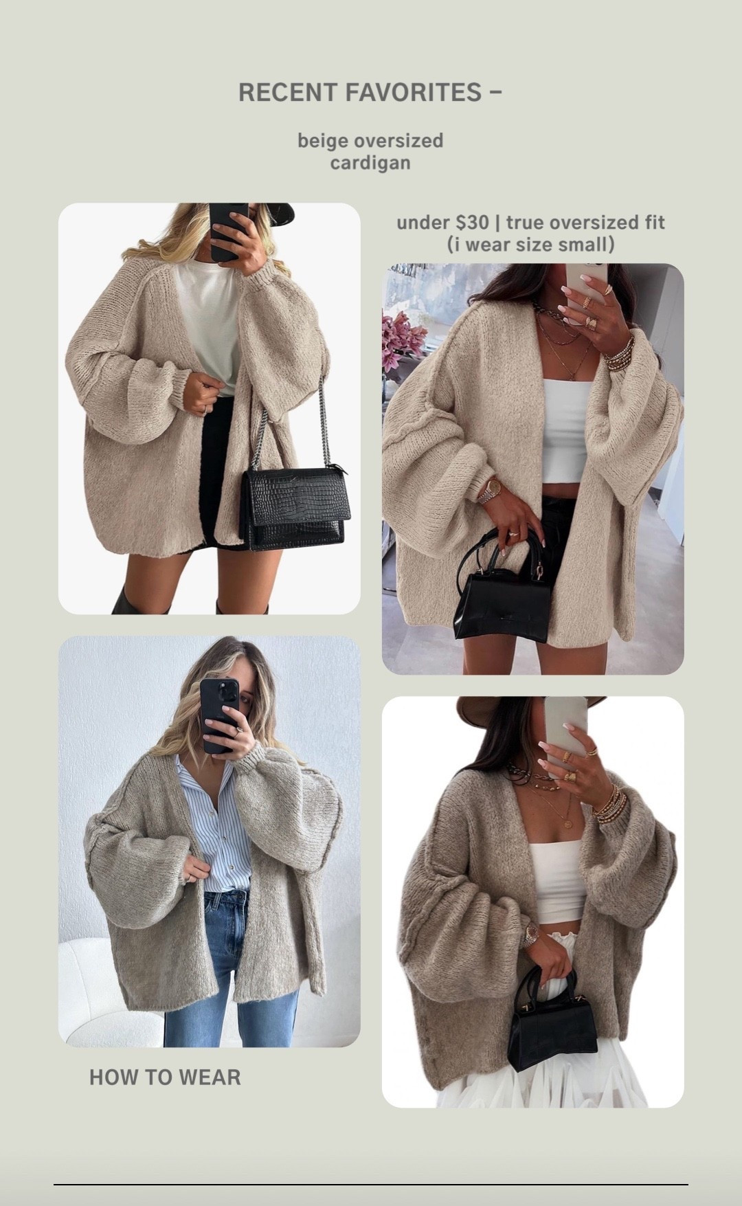 New favorite cardigan under $30!! I wear a size small and it’s a true oversized fit (I’m 5’1 petite frame)🫶🏻 

#LTKSaleAlert #LTKFindsUnder50 #LTKootd