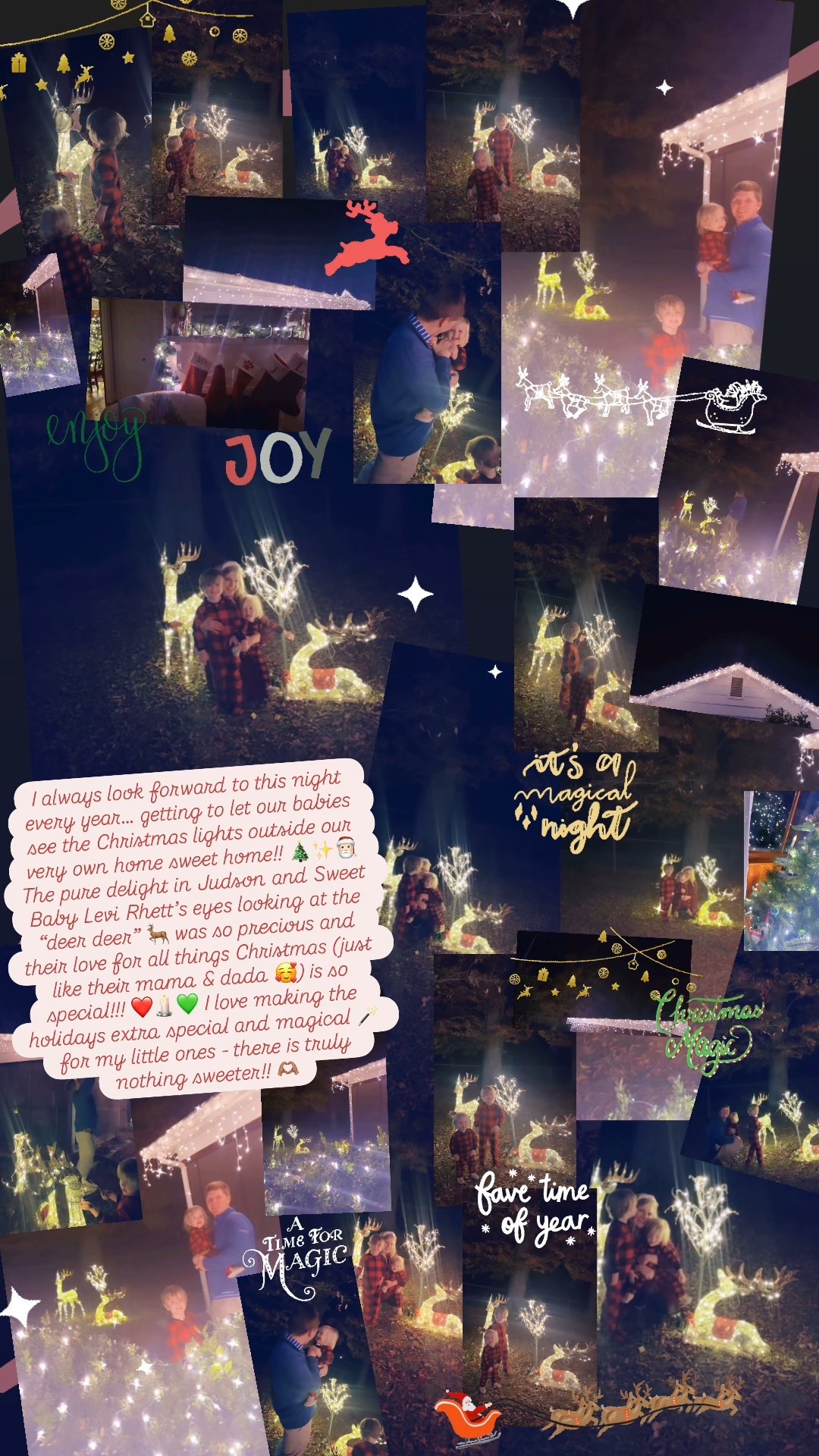 I always look forward to this night every year… getting to let our babies see the Christmas lights outside our very own home sweet home!! 🎄✨🎅🏻 The pure delight in Judson and Sweet Baby Levi Rhett’s eyes looking at the “deer deer” 🦌 was so precious and their love for all things Christmas (just like their mama & dada 🥰) is so special!!! ❤️🕯️💚 I love making the holidays extra special and magical 🪄 for my little ones - there is truly nothing sweeter!! 🫶🏽

#LTKHoliday #LTKFamily #LTKKids