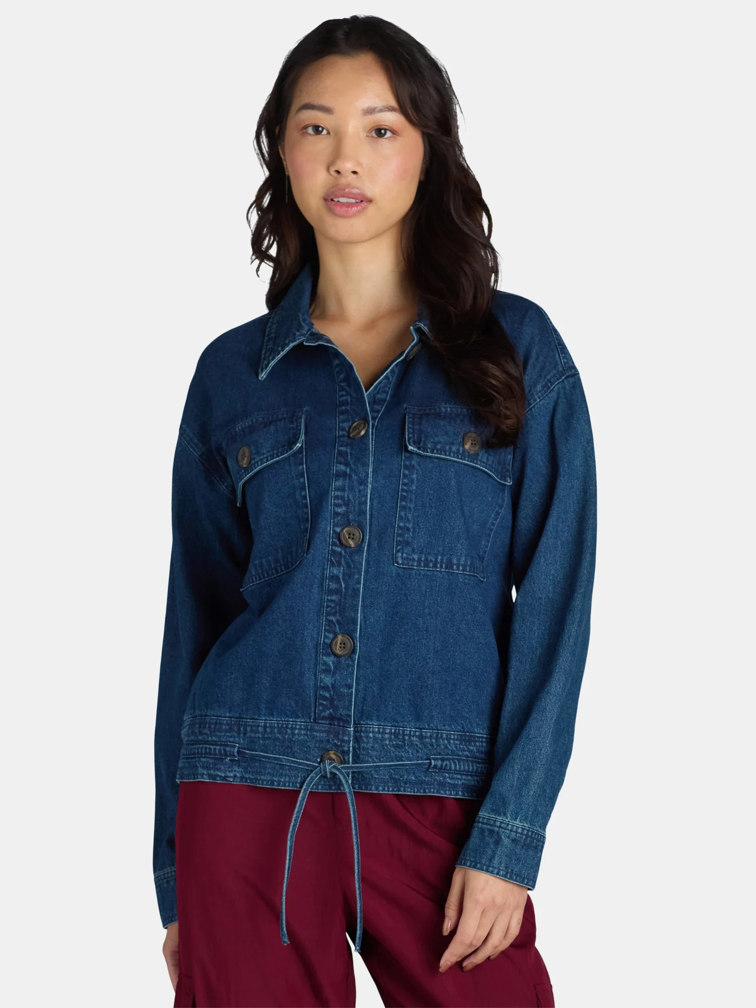 Time and Tru Women's Cropped Utility Jacket, Sizes XS-XXXL - Walmart.com | Walmart (US)