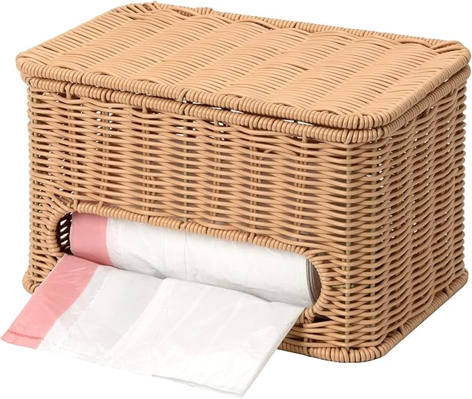 GRANNY SAYS Trash Bag Holder Dispenser, Wicker Grocery BagS Holder Adhesive, Extra Large Trash Ba... | Amazon (US)