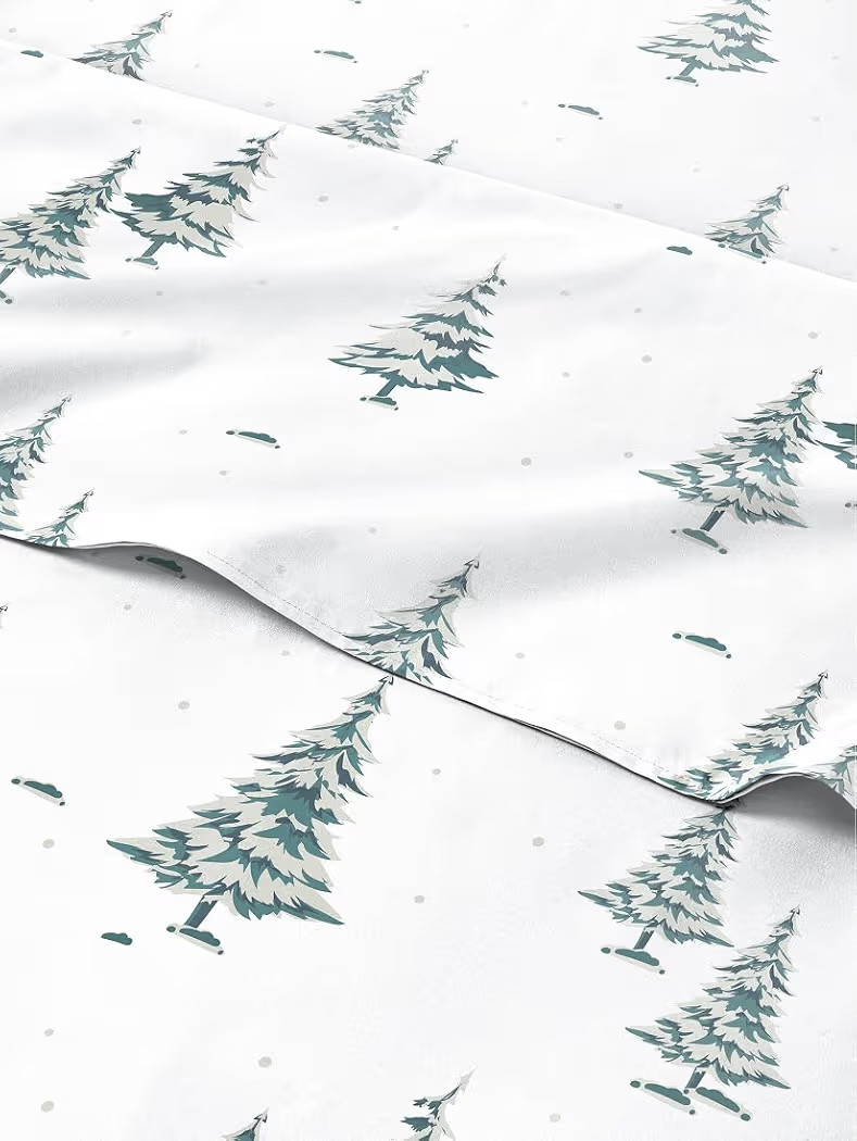Queen Christmas Trees Sheet Set - Holiday Xmas Pattern Bedding Set - Deep Pockets - Snug Fit - 4 ... | Amazon (US)