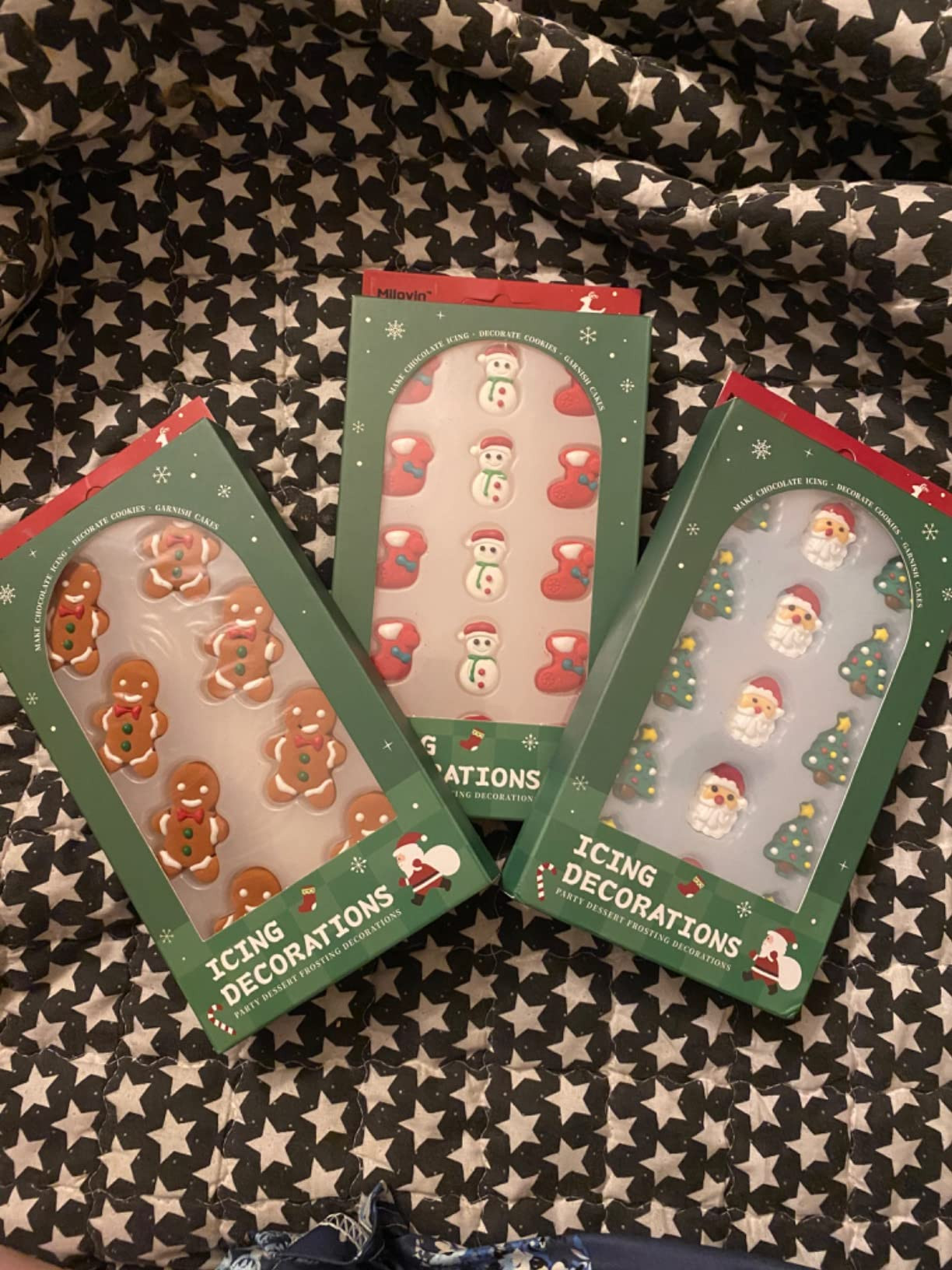 Edible Christmas Cake Decorations, Edible Gingerbread Men, Christmas Tree Candy, Santa Claus Icin... | Amazon (US)