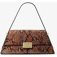 MK Ludlow Medium Snake Embossed Leather Shoulder Bag - Brown - Michael Kors | Michael Kors (UK)