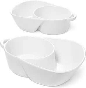 LE TAUCI Chip and Dip Bowls, Anti-Soggy Cereal Bowl, Soup and Side/Cracker Bowls Sets for Breakfa... | Amazon (US)