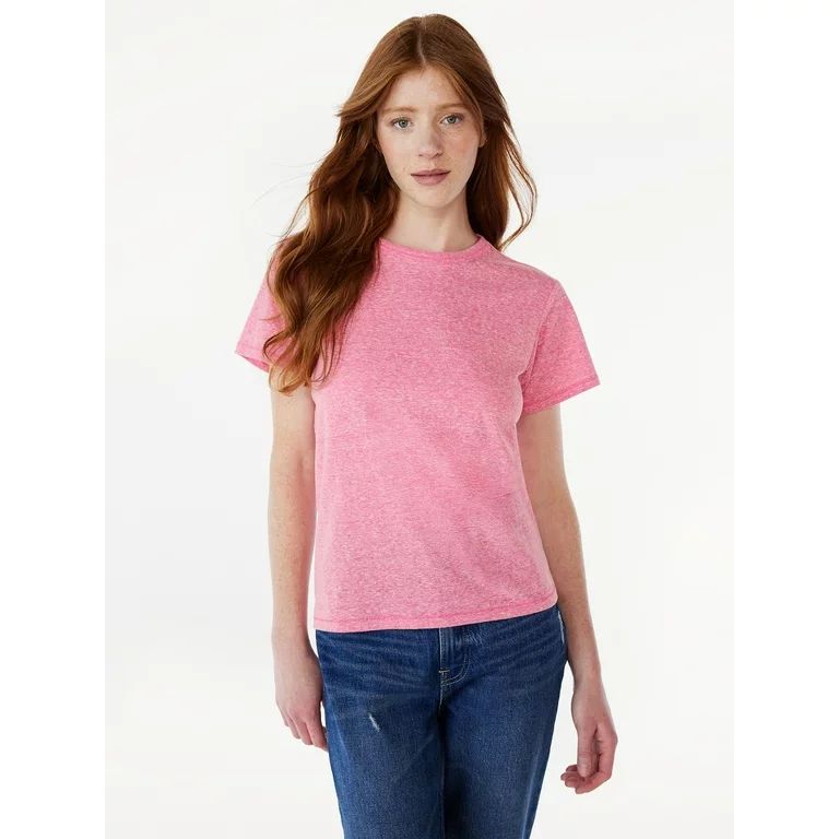 Free Assembly Women's Ringer Tee with Short Sleeves, Sizes XS-XXXL | Walmart (US)