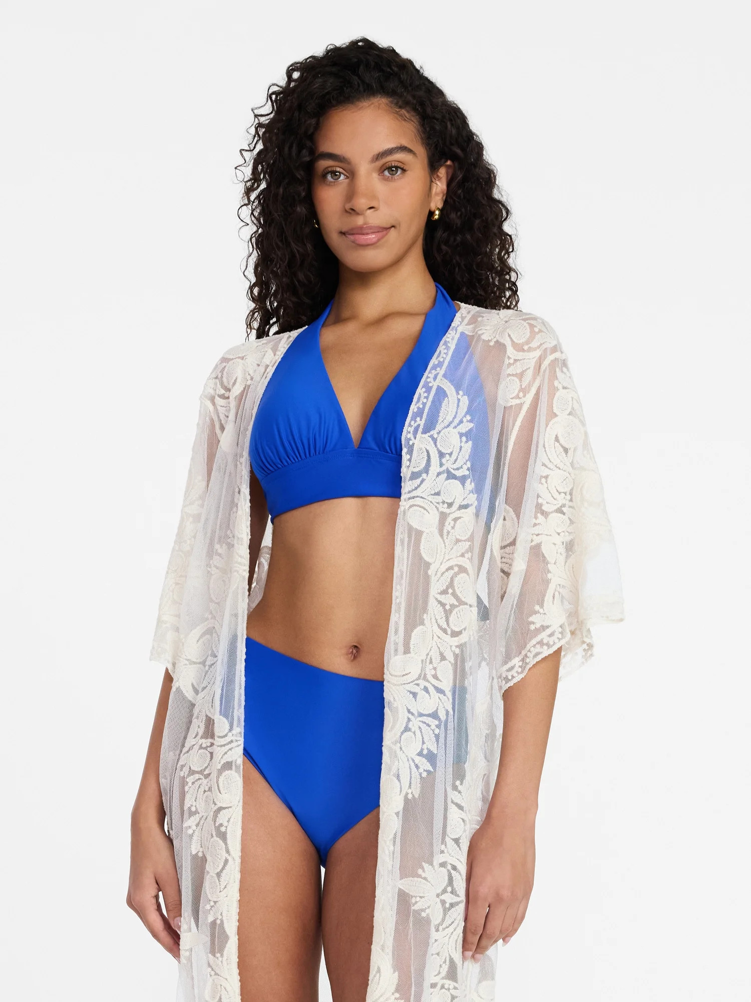 Time and Tru Women's Lace Coverup, Sizes S/M, Ivory | Walmart (US)