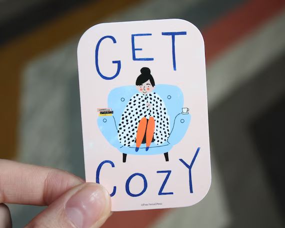 Get Cozy Vinyl Decal Sticker | Cozy Laptop Sticker | Cozy Planner Sticker | Cozy Water Bottle Sti... | Etsy (US)
