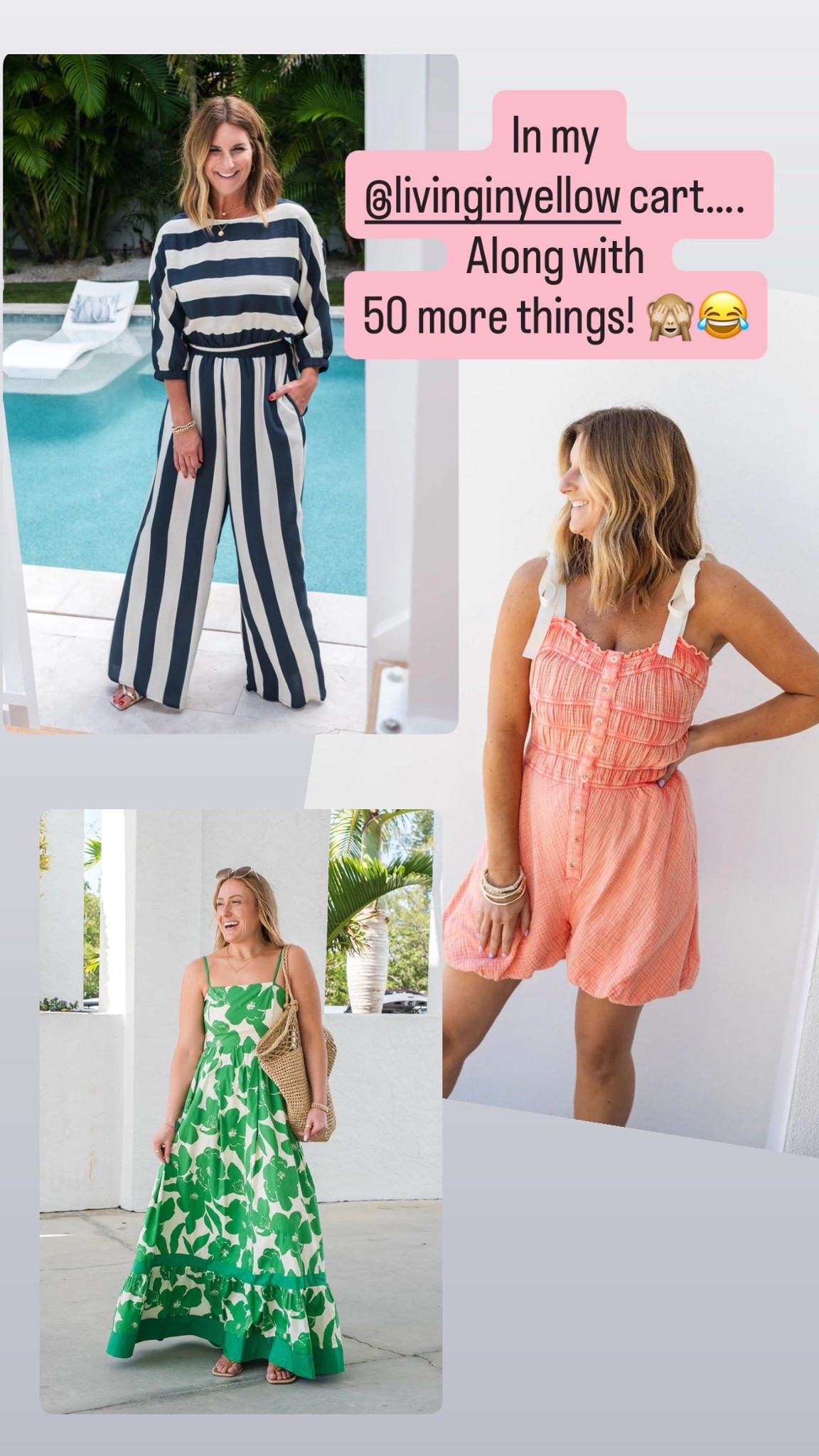 Living in yellow 
Summer outfits 
Romper 
Maxi dress 
Summer dresses 
Business casual workwear 
Beach outfits 
Vacation outfits 
Wedding guest dress

#LTKMidsize #LTKTravel #LTKootd