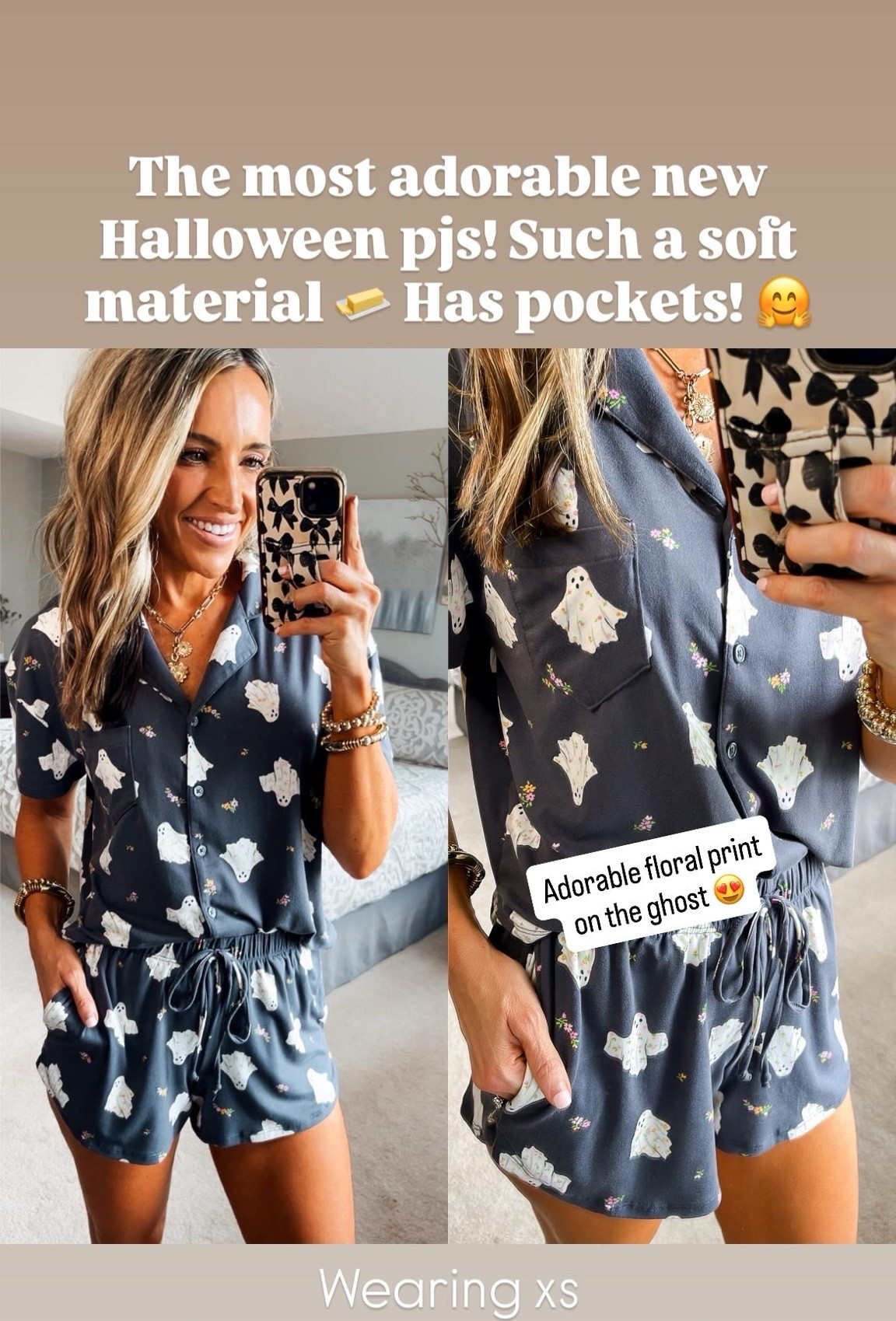 The most adorable new Halloween pjs! Such a soft material 🧈 pockets! Wearing xs

#LTKmomlife #LTKmorningroutine #LTKSeasonal