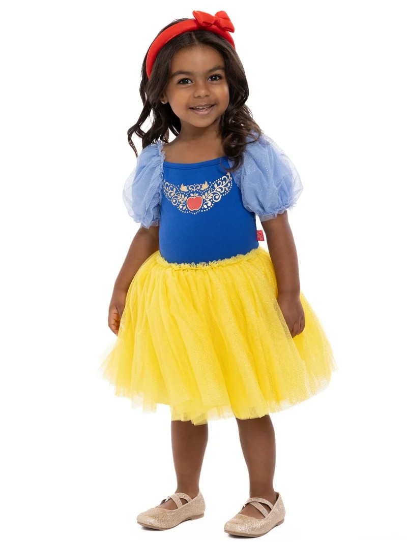 Disney Princess Toddler Girls Snow White Cosplay Tutu Dress with Puff Sleeves, Sizes 12M-5T | Walmart (US)