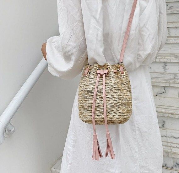 Fashion straw bag/ethnic style small bag/trend all-match/tassel one-shoulder diagonal bag | Etsy (US)