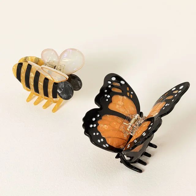 Butterfly & Bee Hand Painted Hair Clip | UncommonGoods