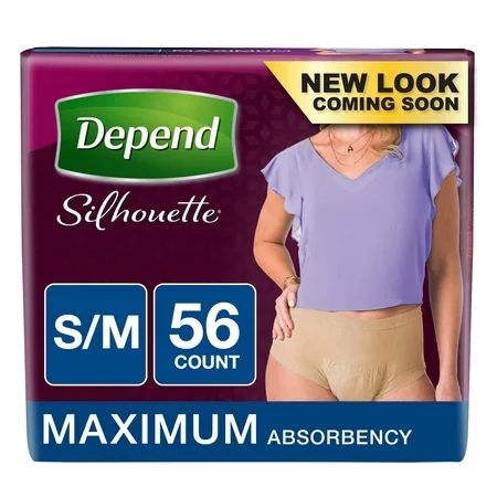 Depend Silhouette Incontinence Underwear for Women, Maximum Absorbency, S/M, 56 Ct | Walmart (US)