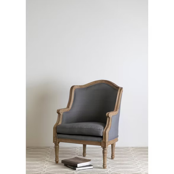 Amiel Mahogany Armchair Gray - East At Main | Target