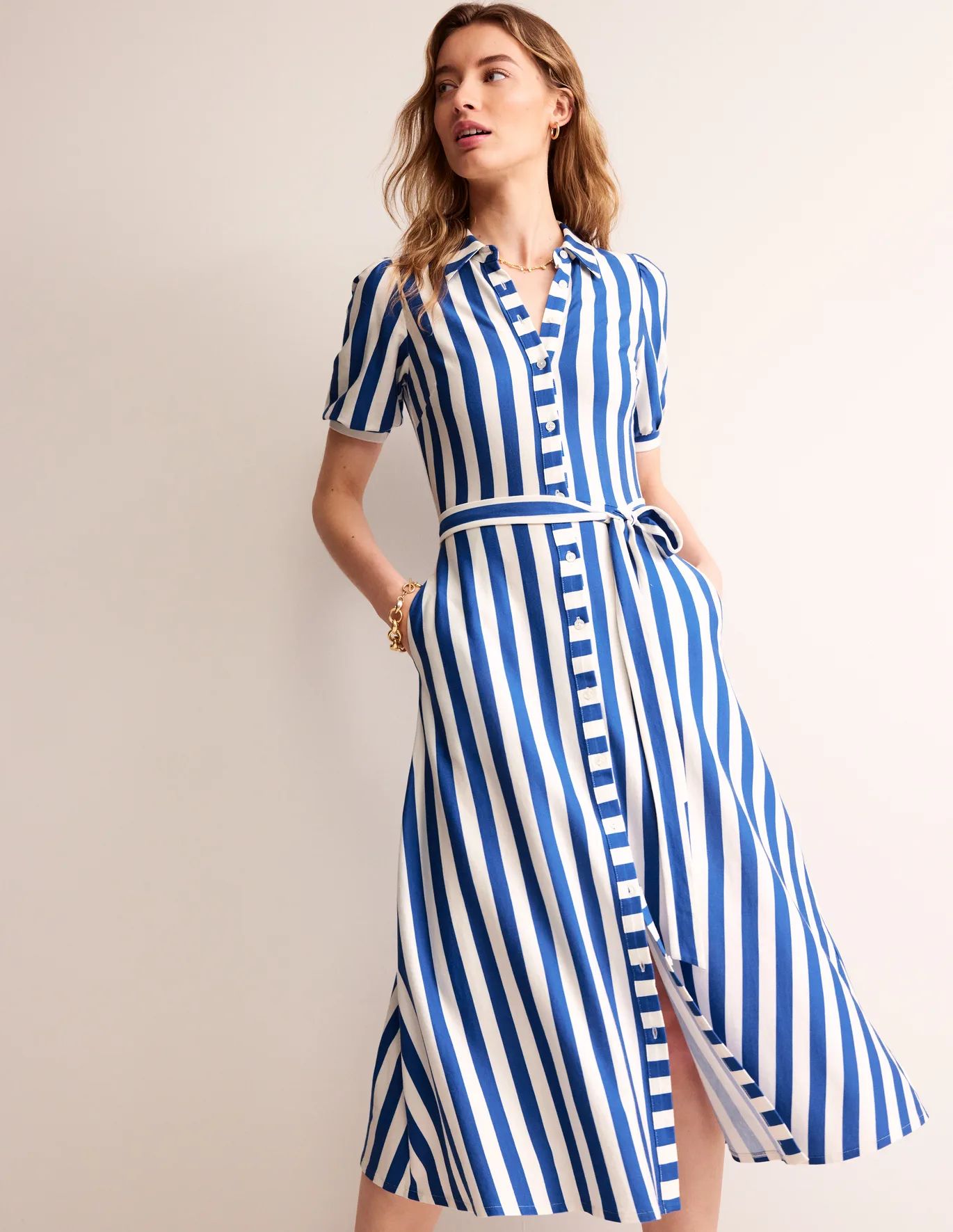 Libby Jersey Midi Shirt Dress | Boden (US)