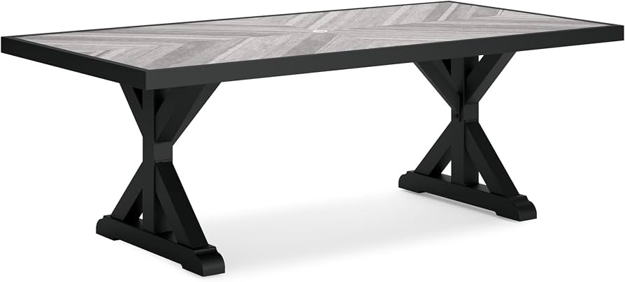 Signature Design by Ashley Beachcroft Farmhouse Weather and Rust Resistant Outdoor Dining Table w... | Amazon (US)
