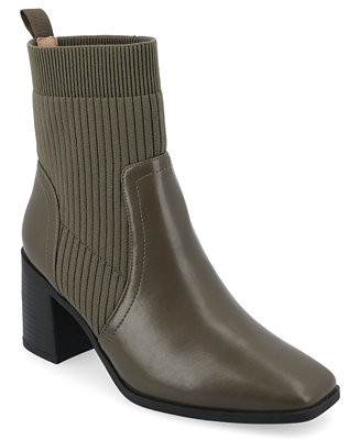 Women's Harlowe Chelsea Knit Block Heel Booties | Macy's