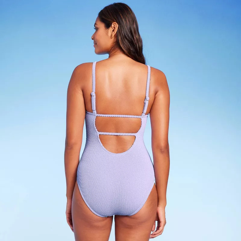Women's Pucker Textured Square Neck One Piece Swimsuit - Kona Sol™ | Target