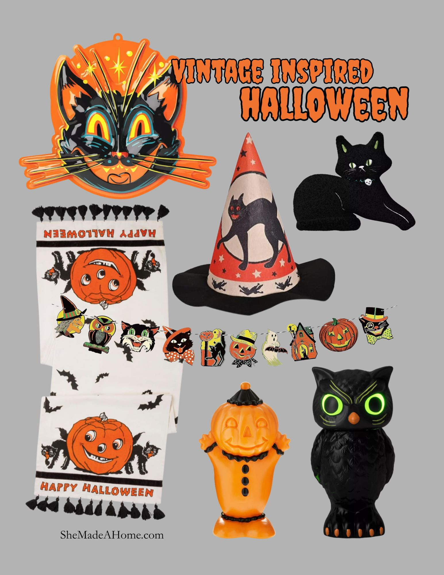 Vintage Inspired Halloween Finds 👻🖤🧡
Bring nostalgic charm to your Halloween decor with these vintage-inspired pieces. From retro black cats and glowing owls to playful garlands and pumpkin accents, this collection is full of spooky fun with a throwback twist.

✨ Shop all the exact pieces I used here — linked below so you can easily add that vintage Halloween look to your own home.

#LTKHome #HalloweenDecor #VintageHalloween #SpookyStyle #SheMadeAHome #RoomRecipe #BudgetFriendlyHome #ShopTheLook 

 #LTKSeasonal #LTKHome