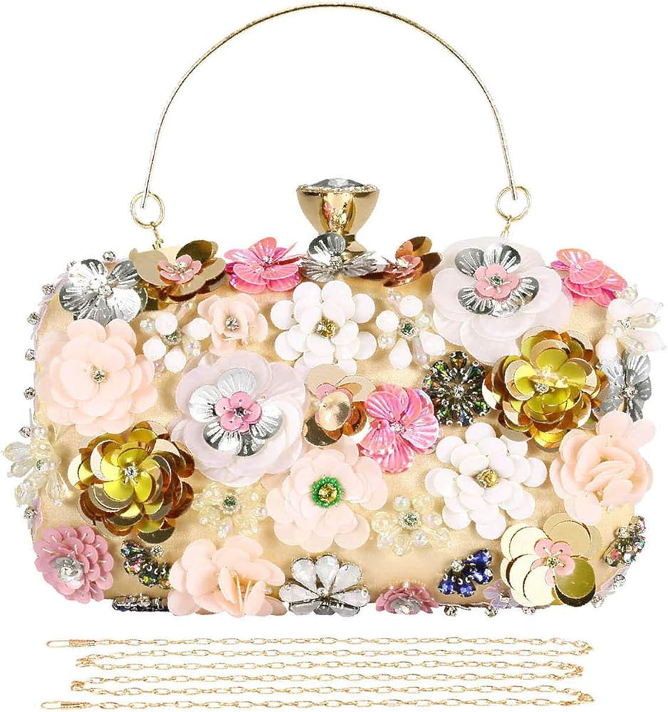Colorful Floral Clutch Purse Evening Bag for Women Formal Party Handbag | Amazon (US)