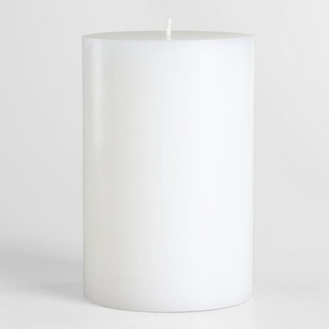 4x6 White Unscented Pillar Candle | World Market