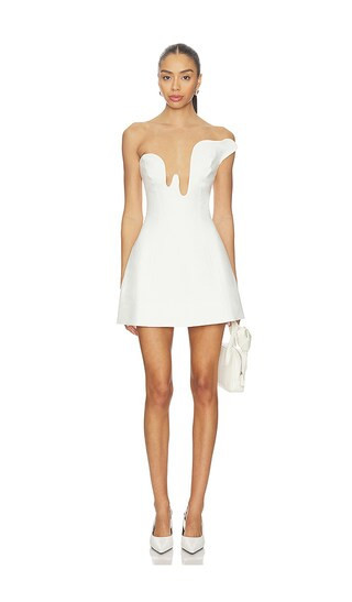 Bardot Rosalyn Hourglass Mini Dress in White. - size 4 | Revolve Clothing (Global)