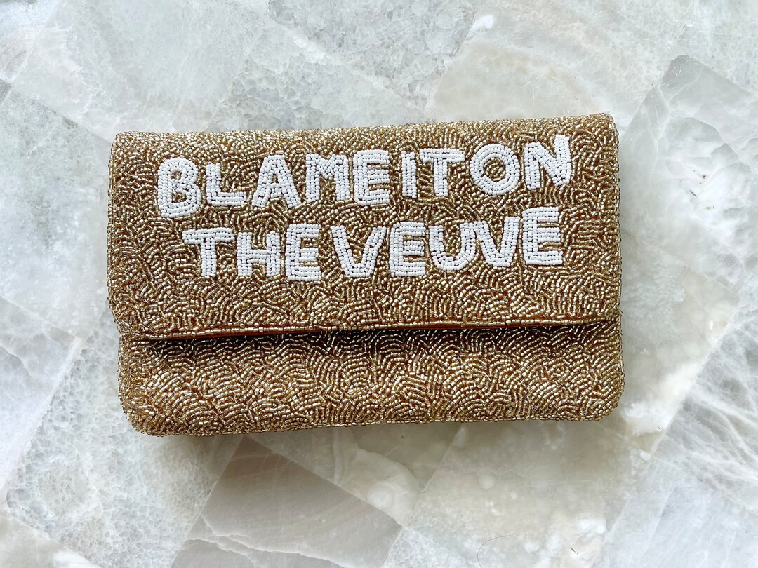 Gold Veuve Beaded Clutch Purse Blame It on the Veuve Beaded - Etsy | Etsy (US)