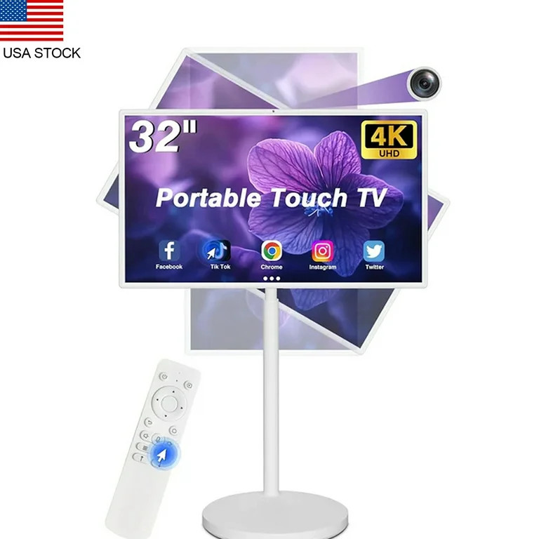 Stanbyme 32 inch Portable 4K UHD Smart TV on Wheels with 32" Touch Screen Monitor with Built-in C... | Walmart (US)