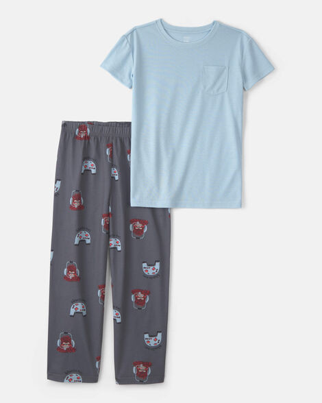 Boys Gaming Loose Fit 2-Piece Pajama Set - Blue/Grey | Carter's Inc