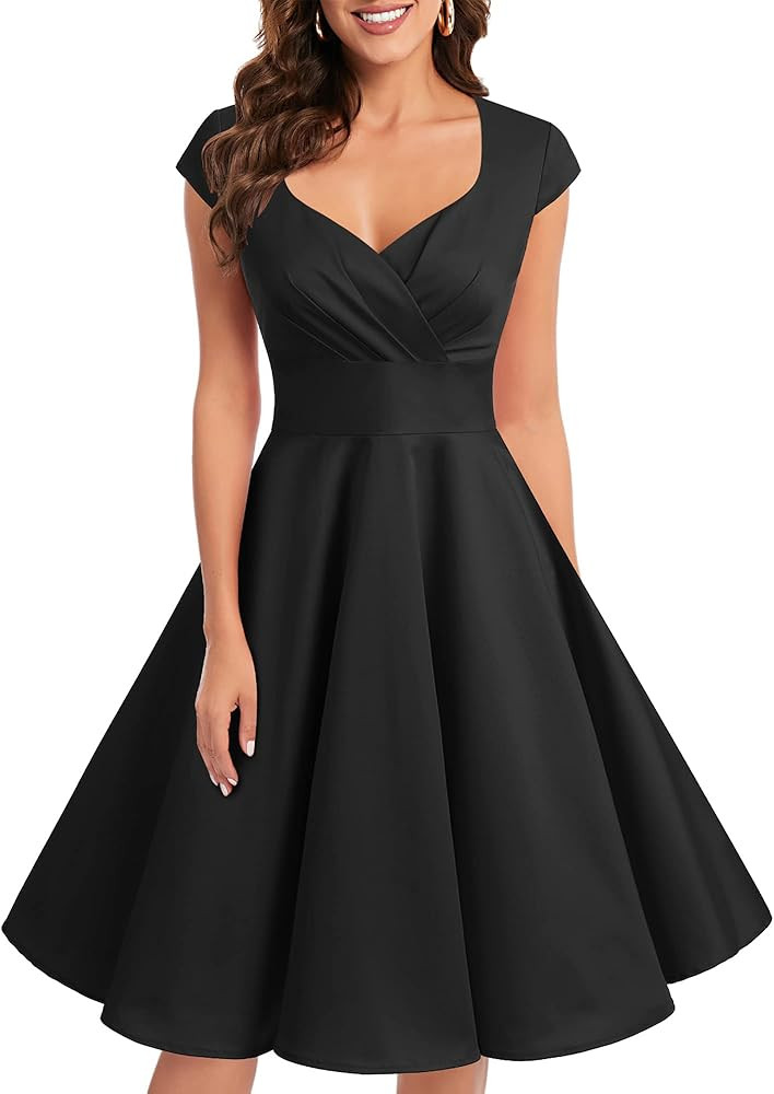 Bbonlinedress Women Short 1950s Retro Vintage Cocktail Party Swing Dresses | Amazon (US)