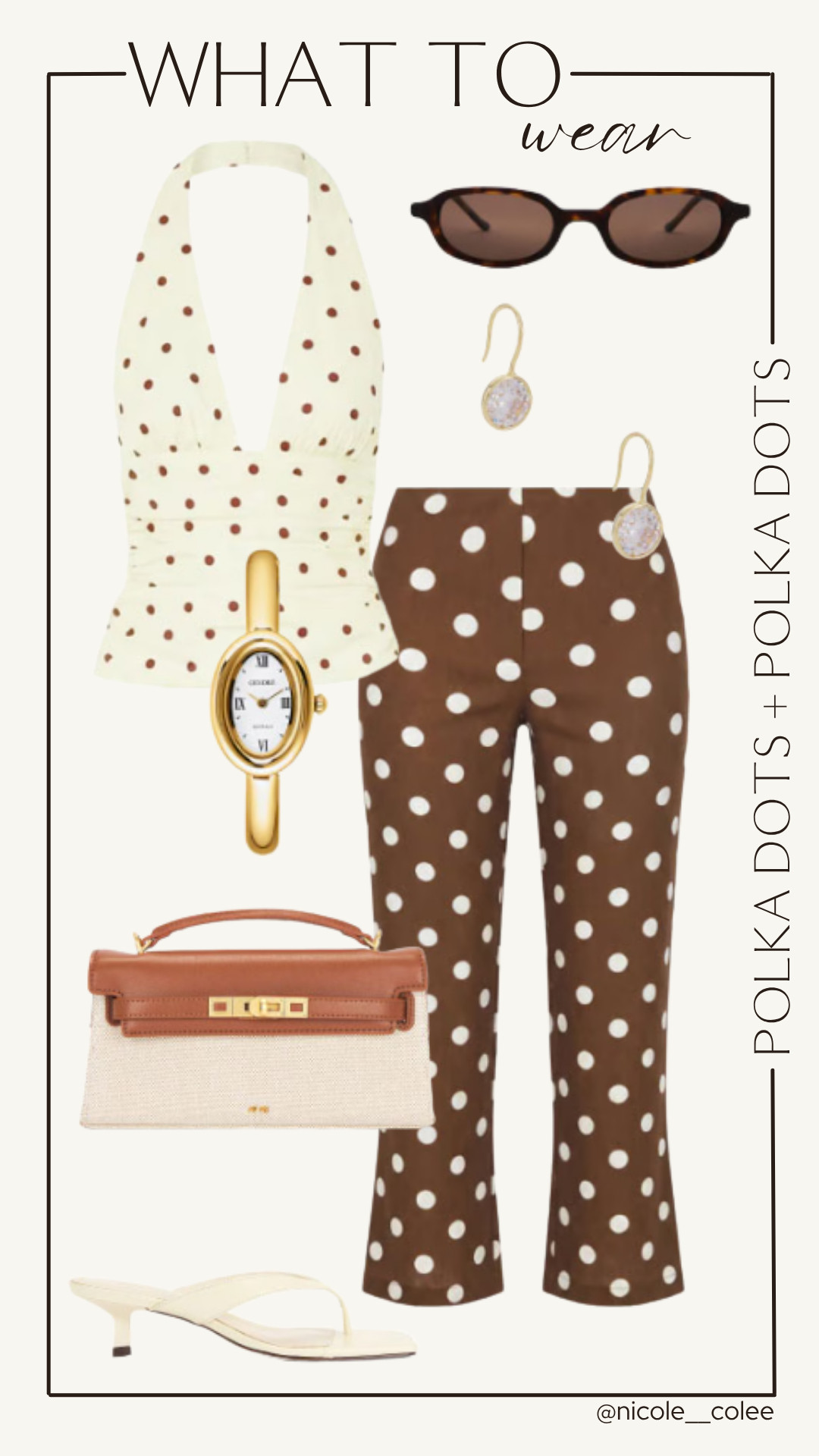 Polka dots are having a major moment and honestly, I'm here for it. 🤎✨

Mixing complementary dot prints feels fresh, fun, and unexpectedly chic. Paired with classic accessories and neutral sandals, this look gives European summer in the best possible way.

#LTKStyleTip #PolkaDots #EuropeanSummer #SummerStyle #FashionInspo 

 #LTKdayinmylife #LTKgrwm #LTKootd