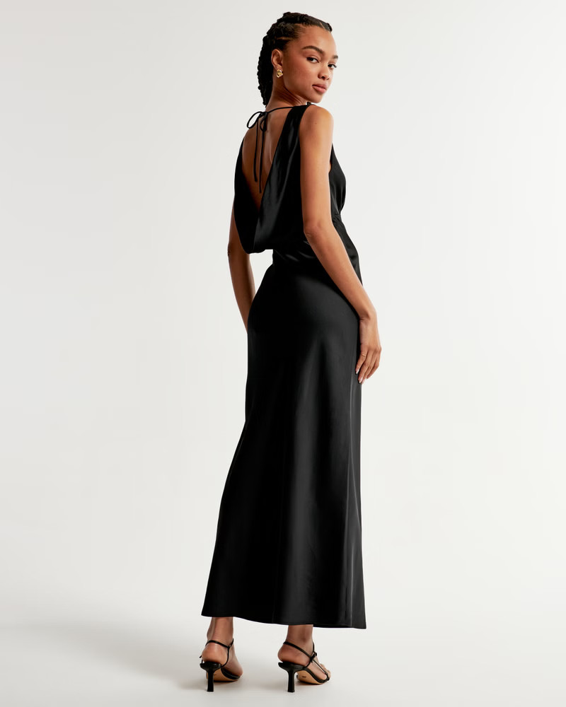 Plunge Cowl Back Maxi Dress | Abercrombie & Fitch (US)