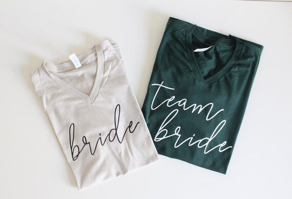 Team Bride Shirts | Bride Shirt | Emerald green bridal shirts | Emerald green Bachelorette shirt ... | Etsy (US)