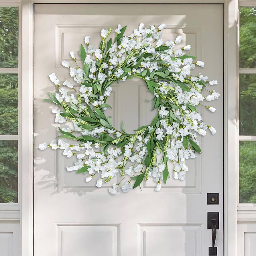 Front Door Wreaths 24 Inch Spring Wreaths for Front Door, Front Door Wreaths for All Seasons for ... | Amazon (US)