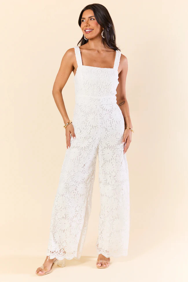 Pure Elegance White Lace Jumpsuit FINAL SALE | Pink Lily