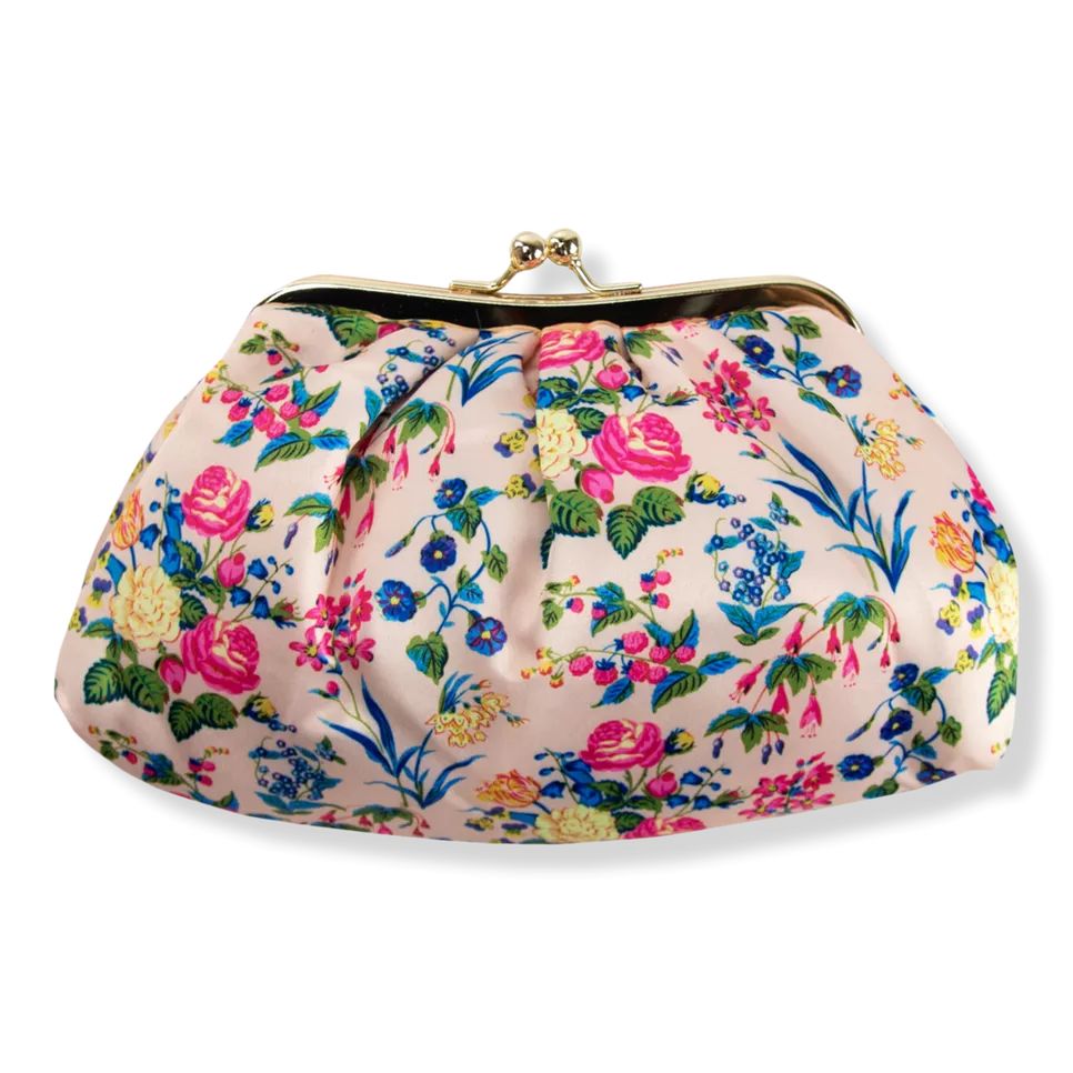 Pink Floral Satin Cosmetic Bag | Ulta